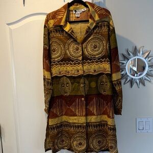 ESSENCE BY MAIL LADIES BROWN BEAD SHIRT DRESS/TUNIC TOP-S